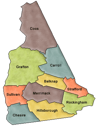 County map of New Hampshire